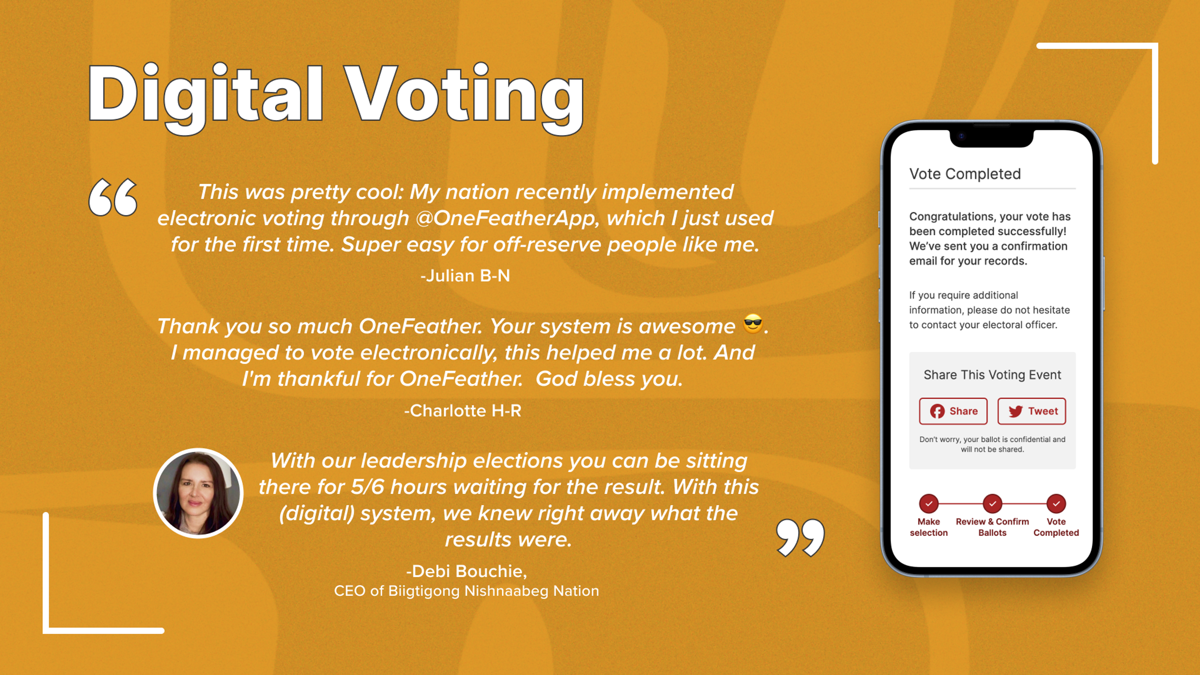 Reviews of digital voting with OneFeather