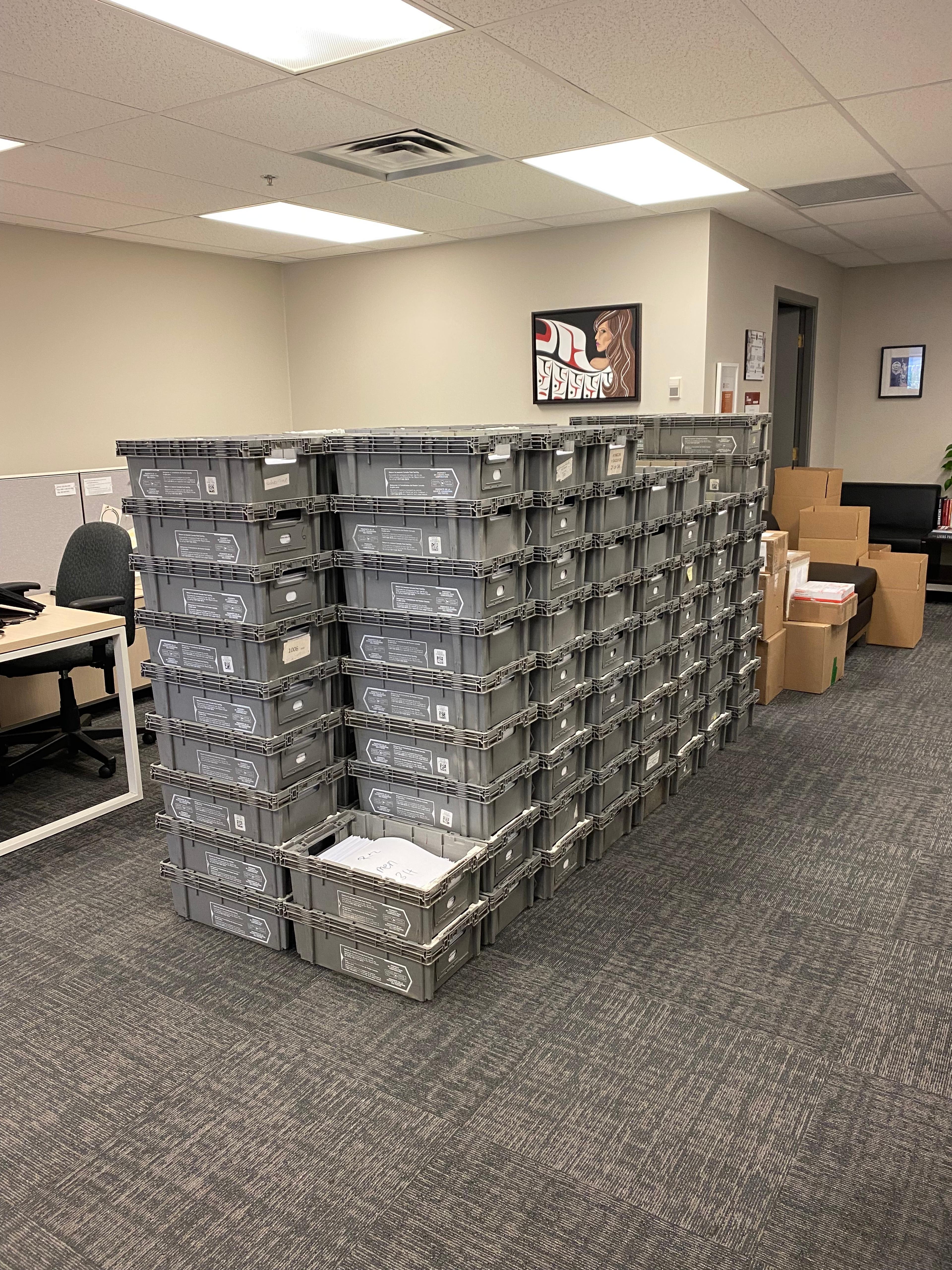 What 22,000 mail-in ballots look like at OneFeather HQ! 