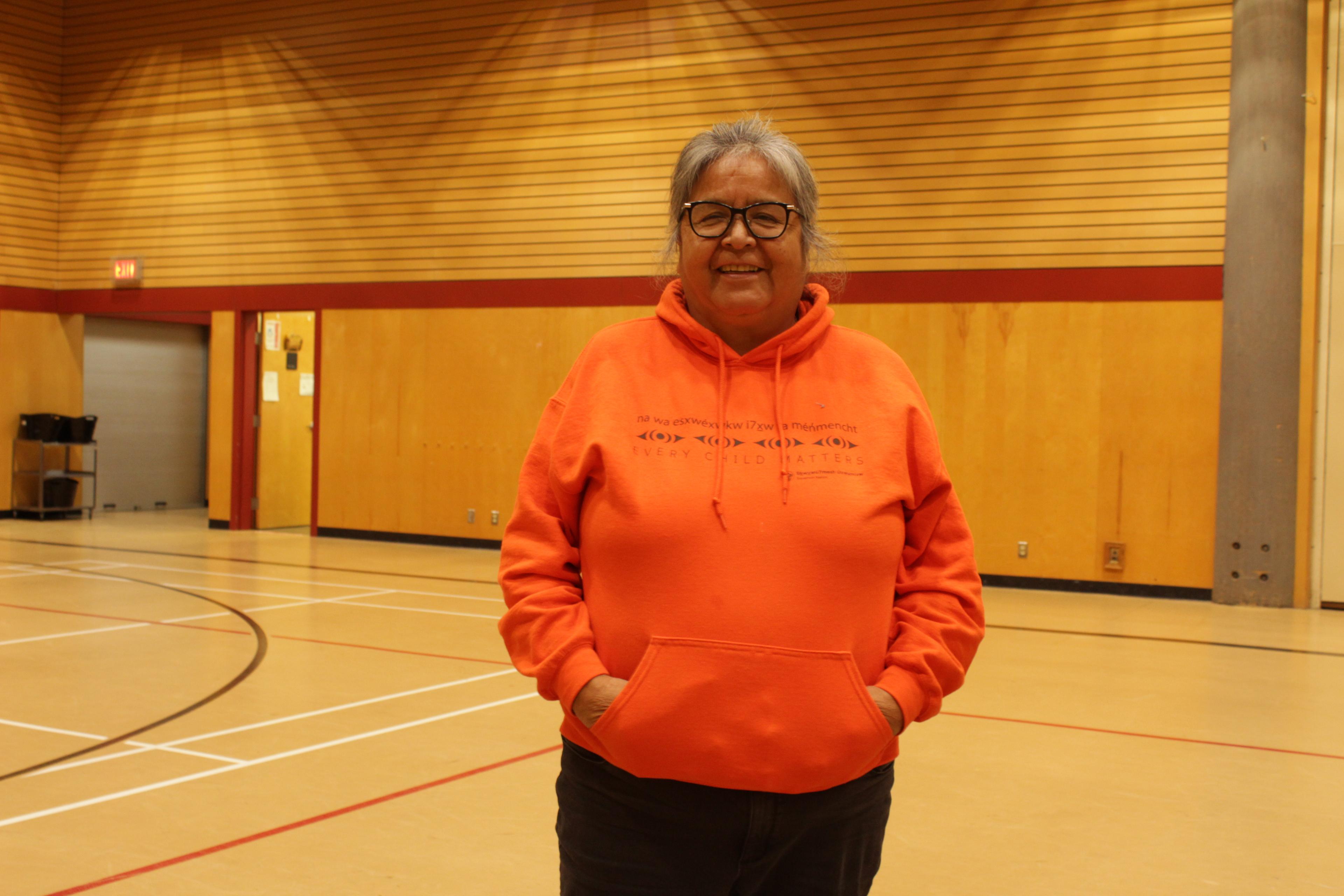 Squamish Nation elder at the hall 🧡