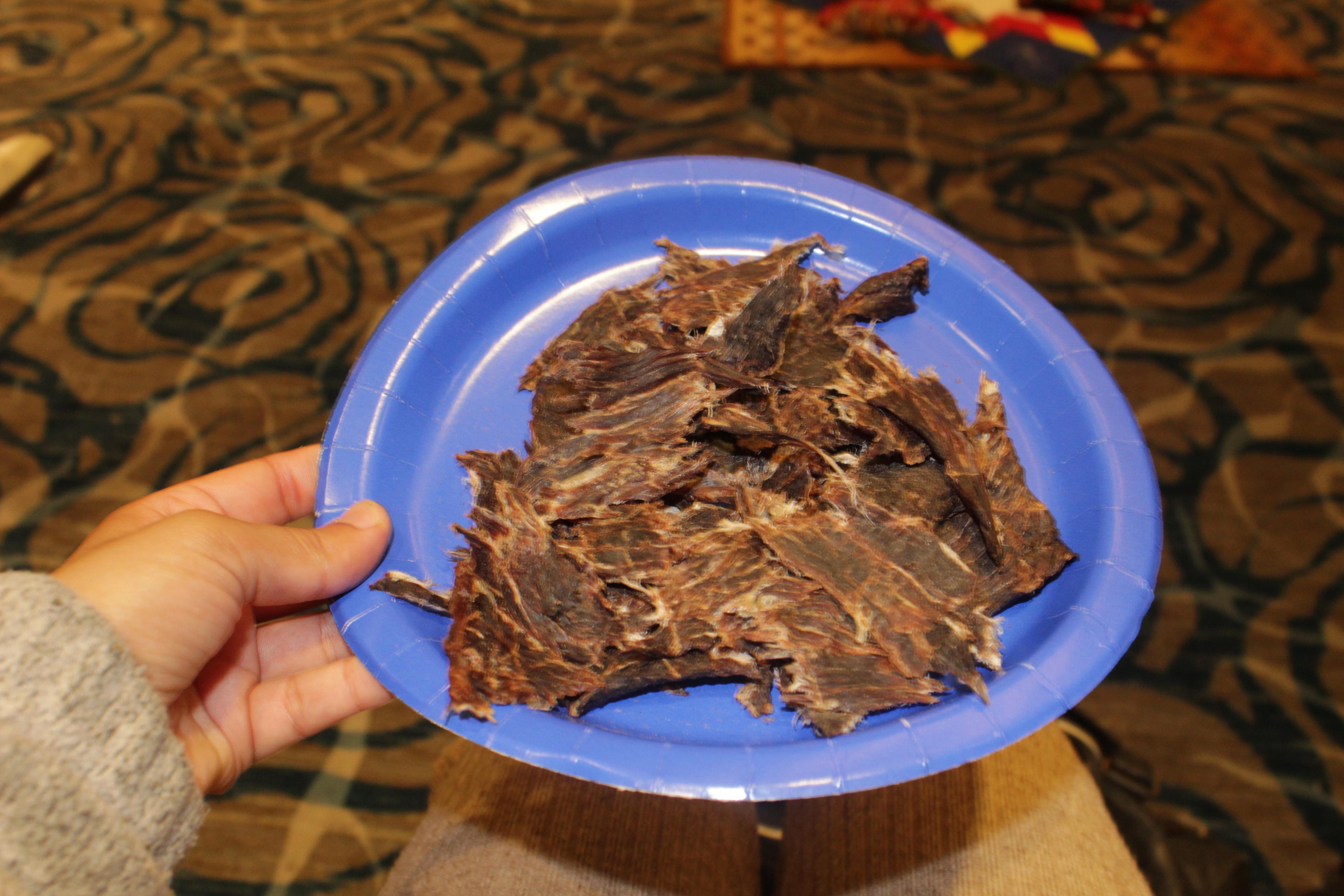 Dried moose meat, yummy