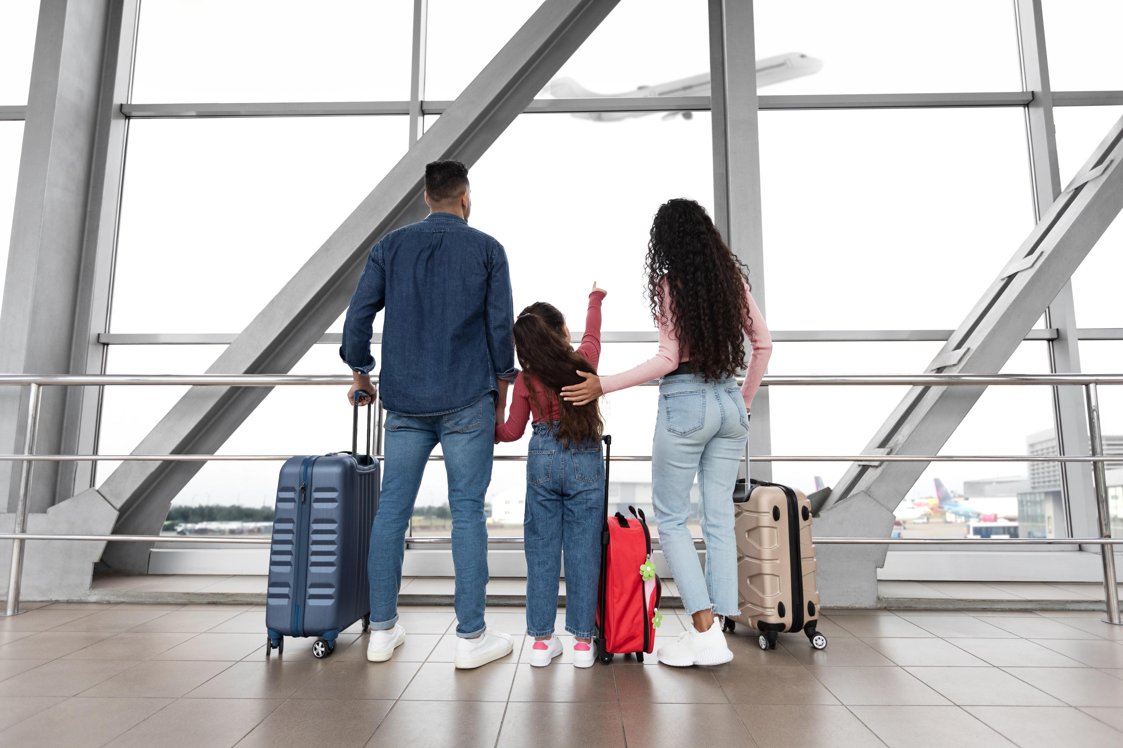 A family at an airport
