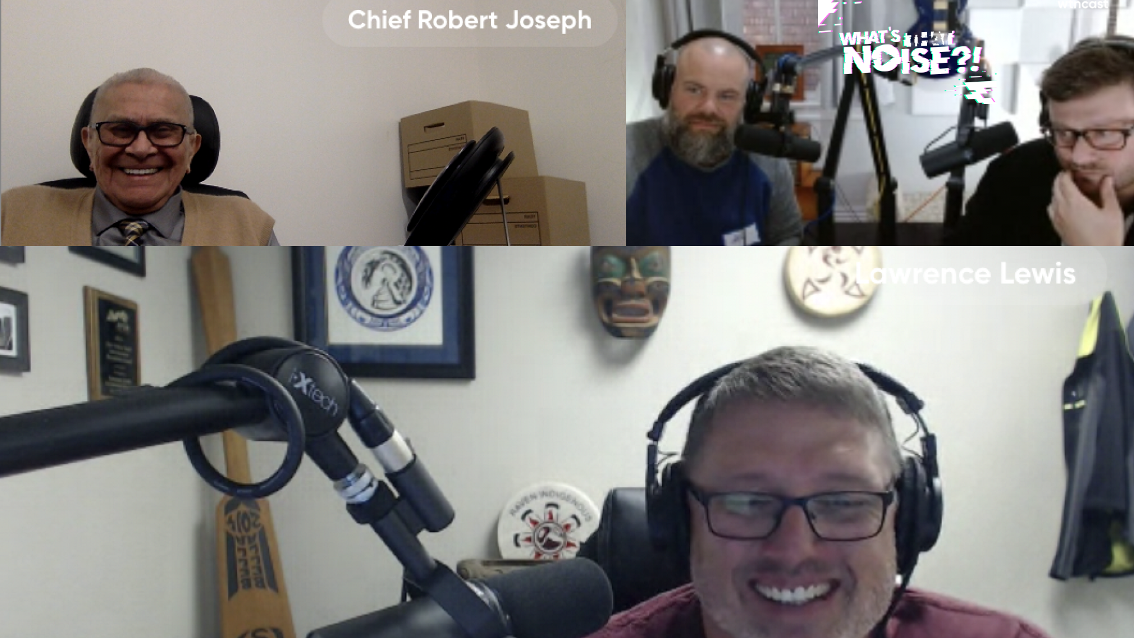 OneFeather Founder, Lawrence Lewis very happy in conversation with Chief Robert Joseph