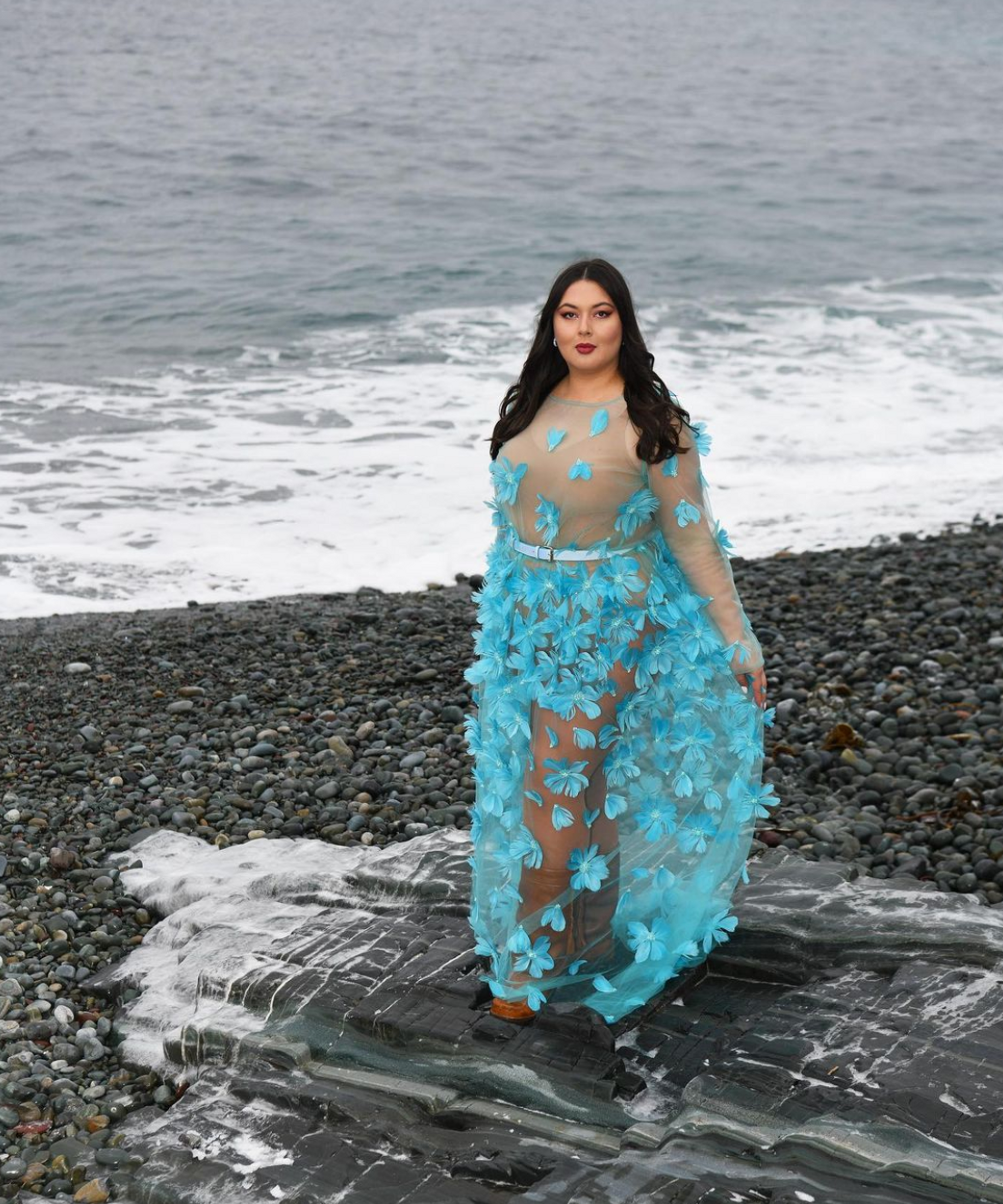Lesley Hampton wearing a dress from the Buoyant collection (image by Lindsay Anne Delaney)