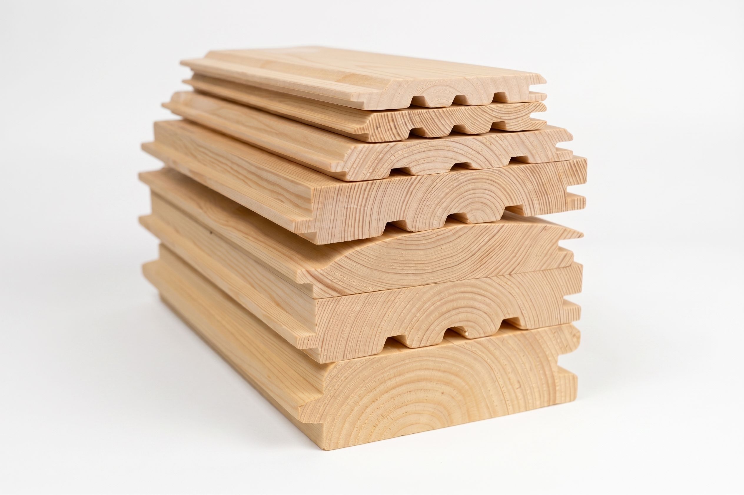 Planed spruce timber
