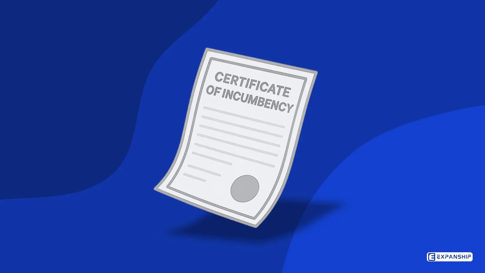 Official Certificate of Incumbency documentation from BVI Registered Agent