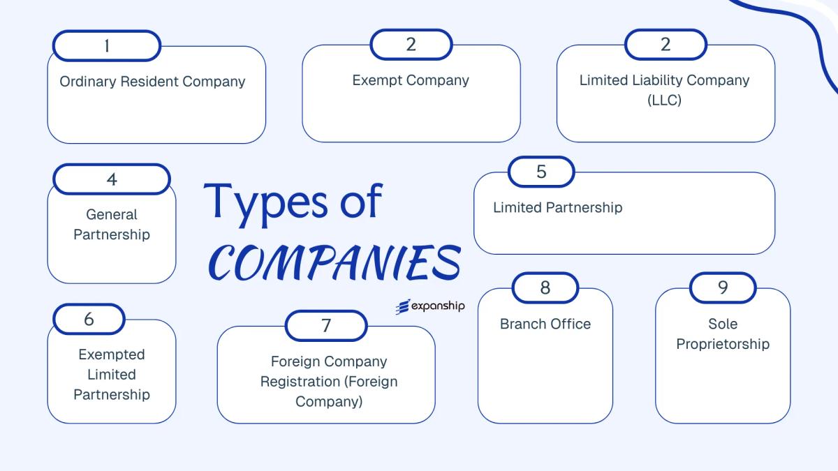 All types of business structures and entities available in Turks and Caicos