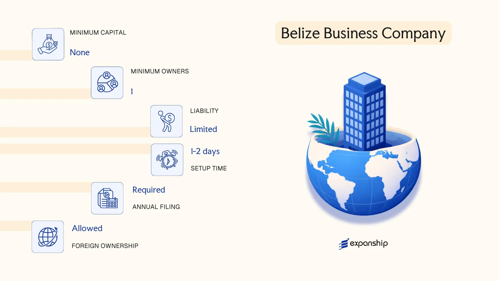 Belize Business Company in Belize - key features and requirements