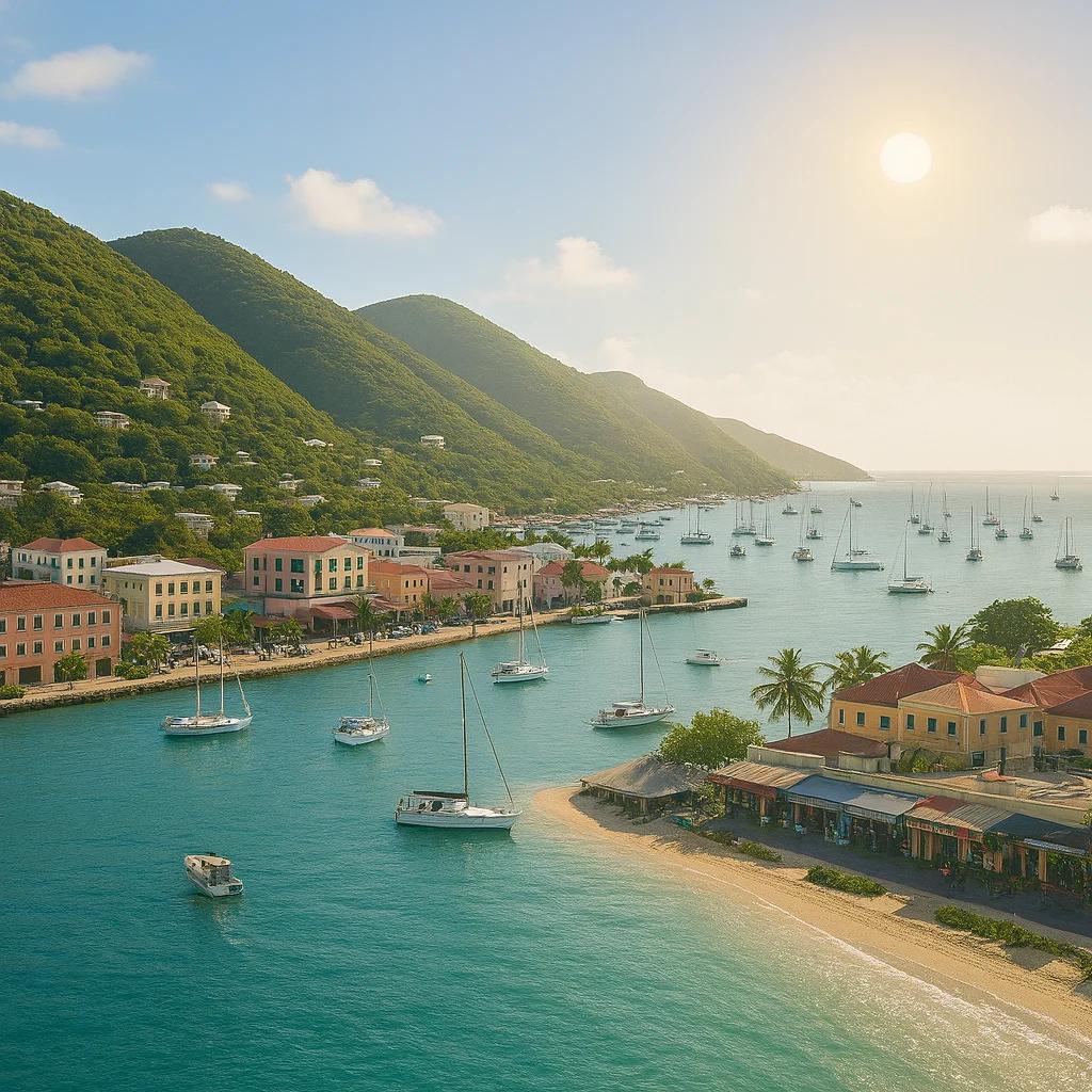 British Virgin Islands scenic view showing turquoise waters and tropical islands
