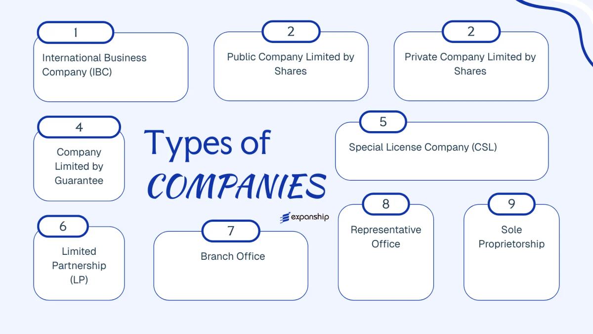 All types of business structures and entities available in Seychelles