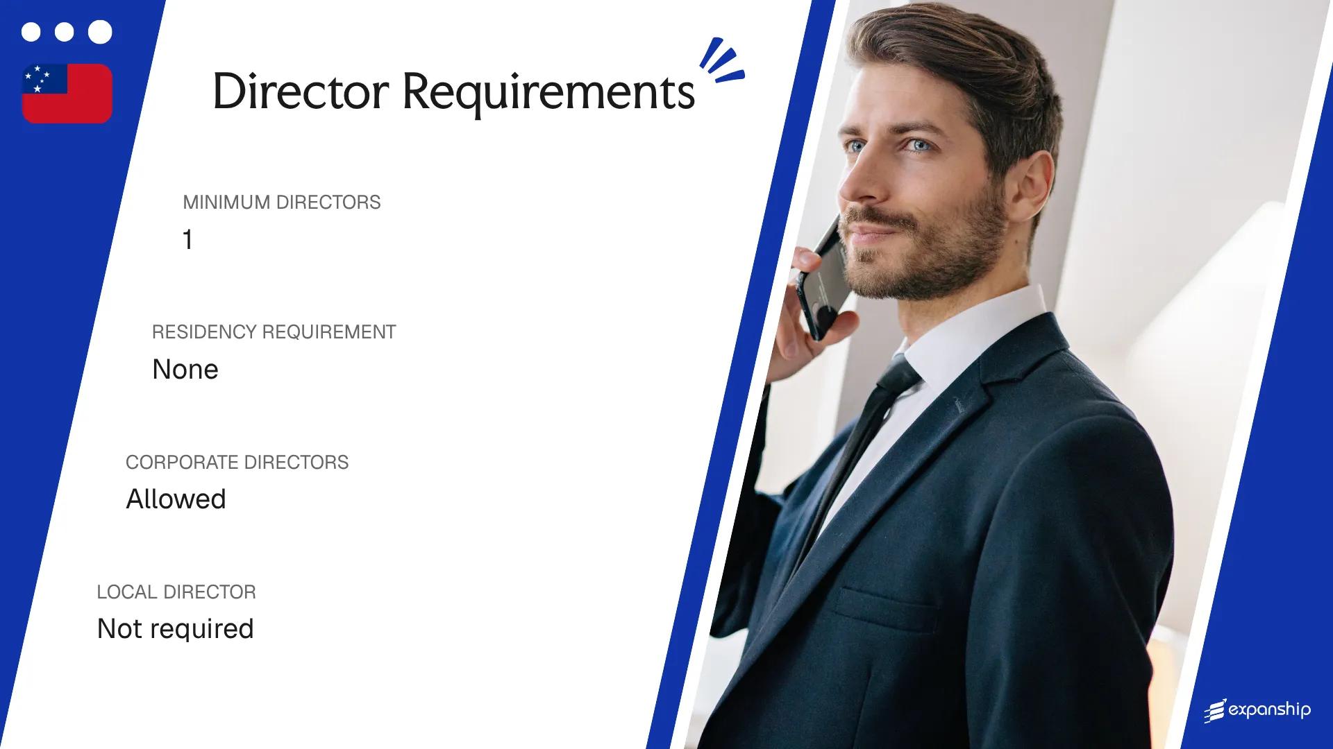 Director Requirements in Samoa - key features and requirements