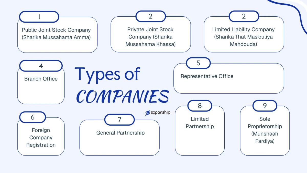 All types of business structures and entities available in Iraq