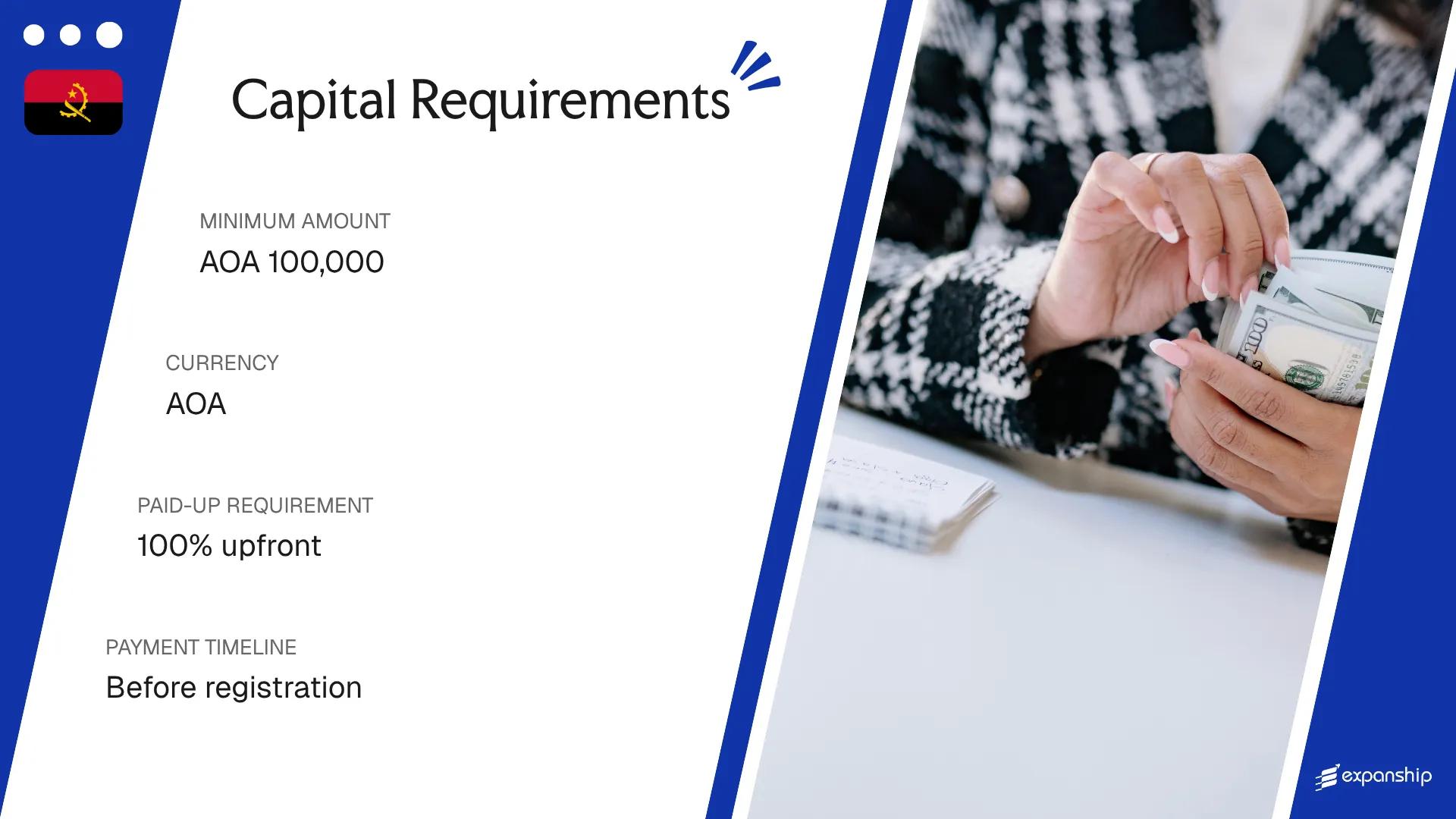 Share Capital Requirements in Angola - key features and requirements