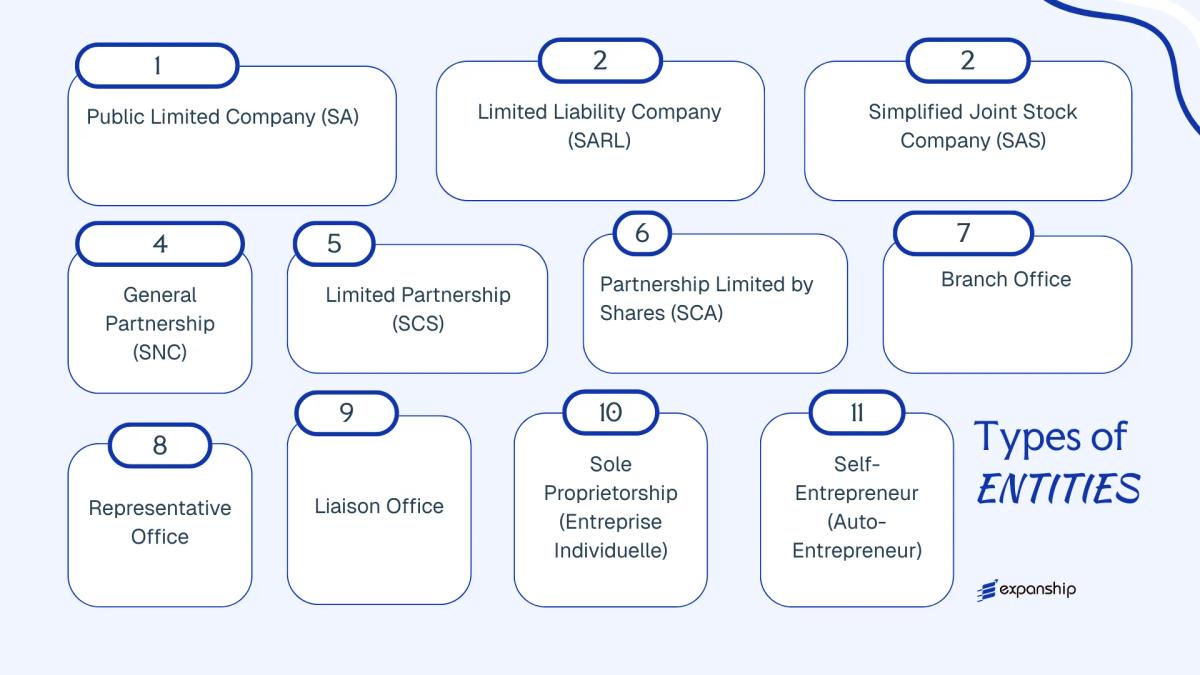 All types of business structures and entities available in Niger