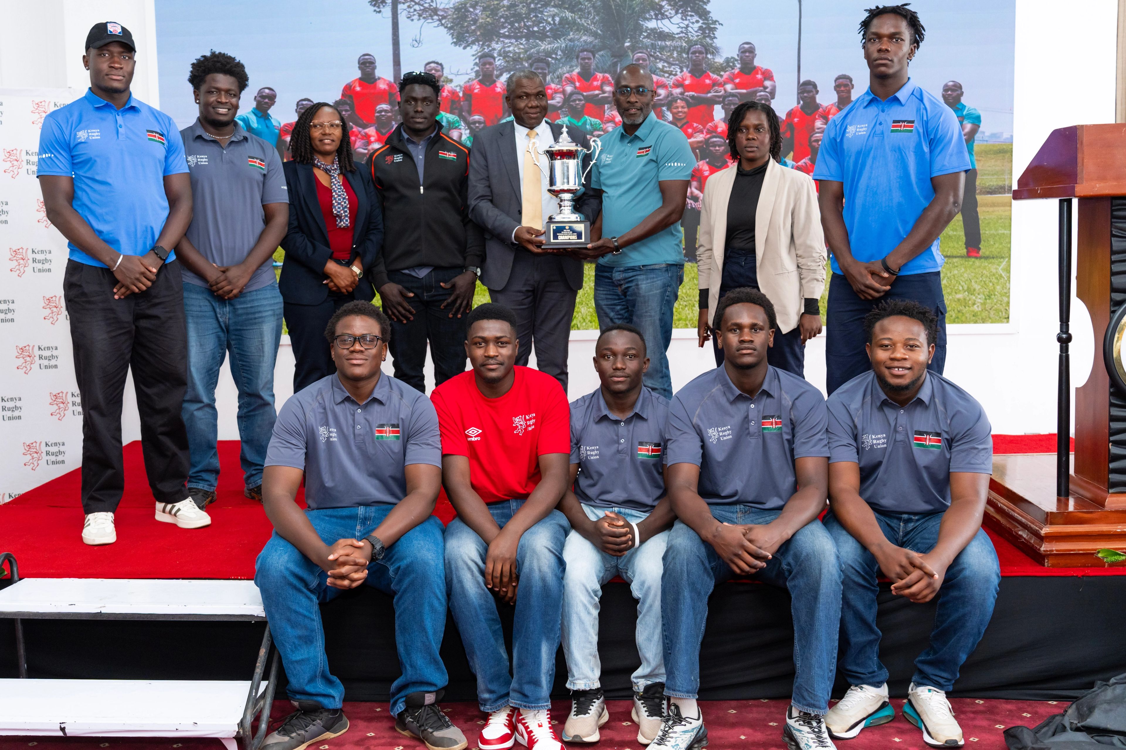 Chipu Players, with government officials at the 15s stakeholders breakfast