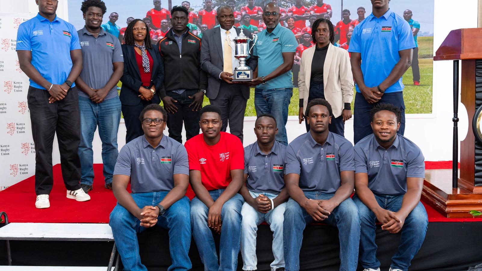 Chipu Players, with government officials at the 15s stakeholders breakfast