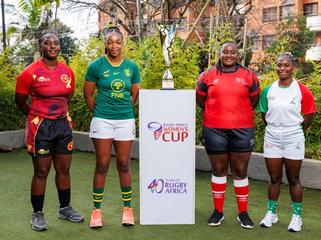 Rugby Africa Women`s Cup Captains From L to R AngelLa Nanyonjo(UG),Anathi Qolo(SA),Natasha Emali(KE),Jinah Tiana Razafimahefa(MAD)