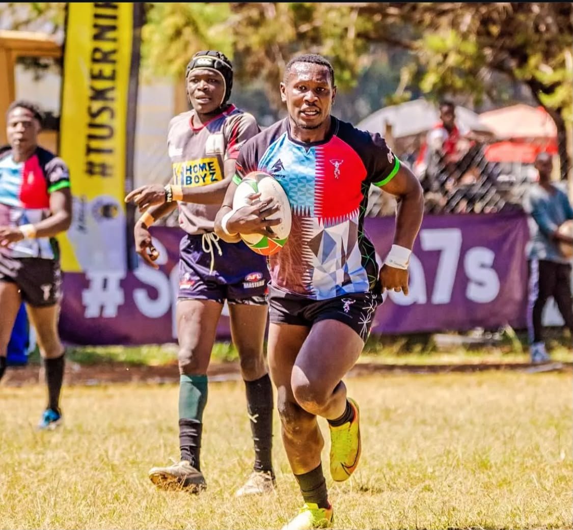 Paul Mutsami in action while still at Kenya Hralequins