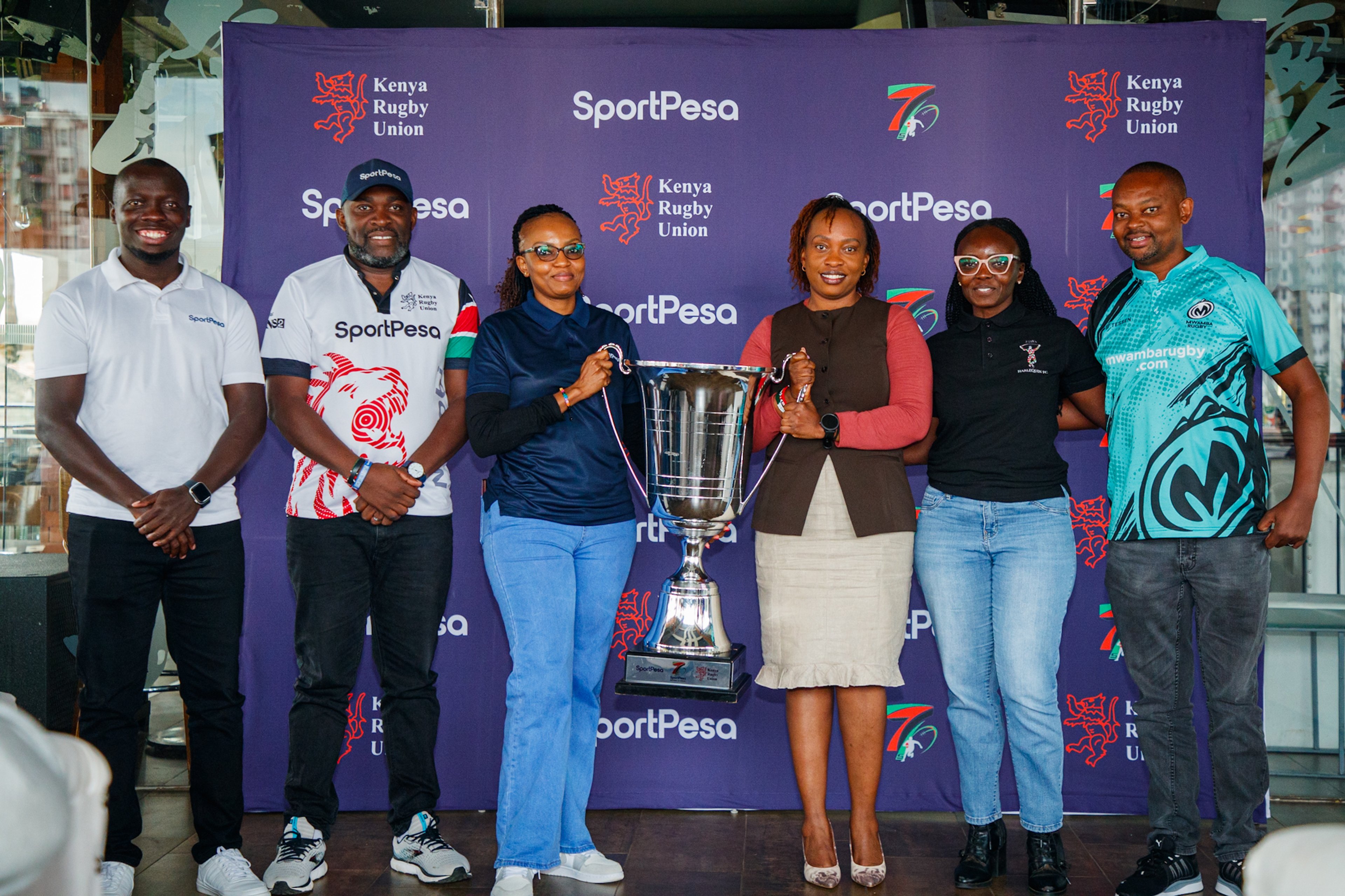 Trophy handover from Sportpesa to the Kenya Rugby Union