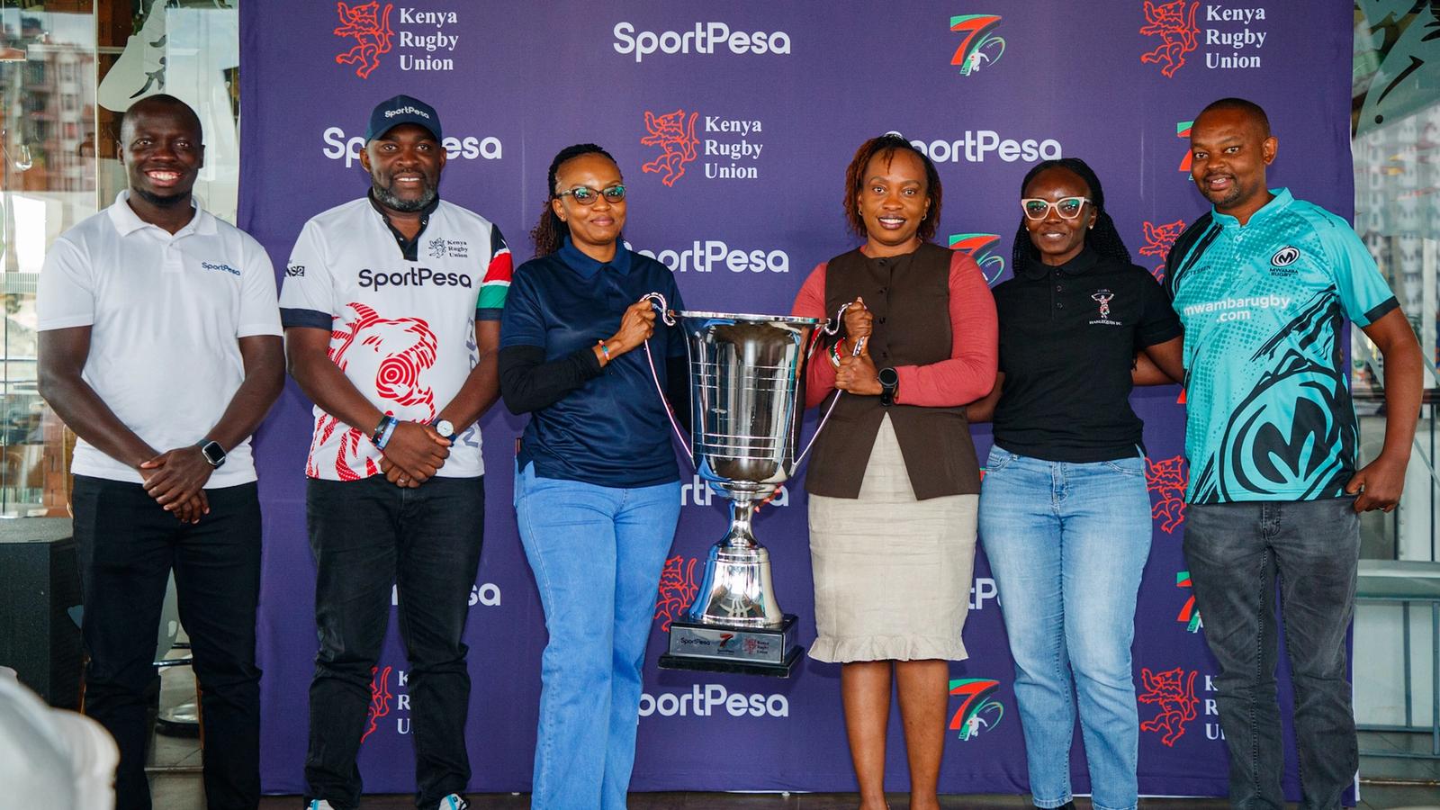 National 7s circuit Trophy handover from Sportpesa to the Kenya Rugby Union