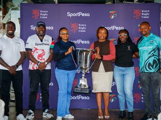National 7s circuit Trophy handover from Sportpesa to the Kenya Rugby Union