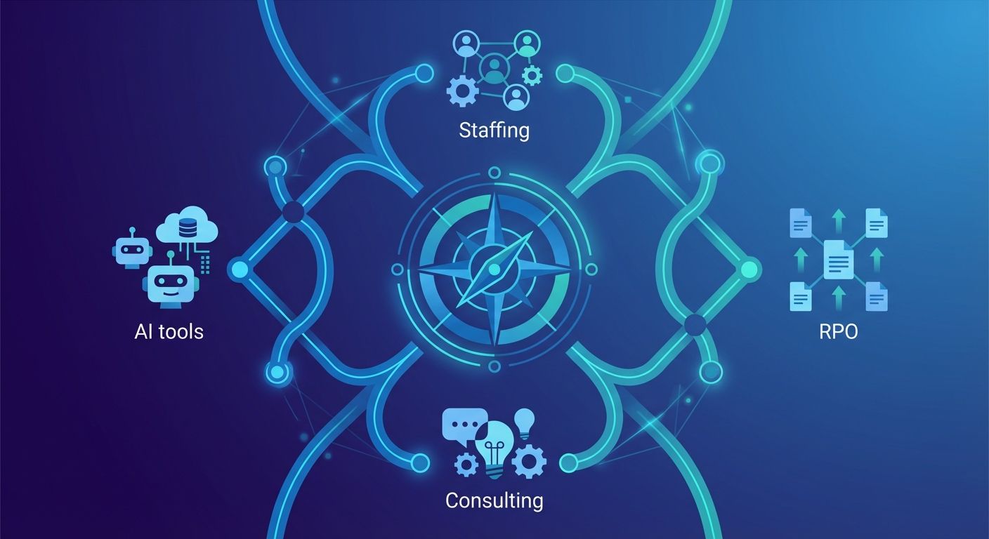 採用支援サービスの全体像｜人材紹介・RPO・採用コンサル・AIツールの使い分けマップ