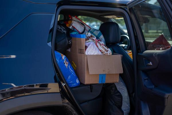 SUV Loaded with more donations from the event. 