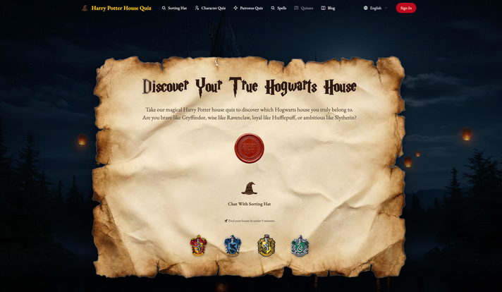 Harry Potter House Quiz Harry Potter House Quiz