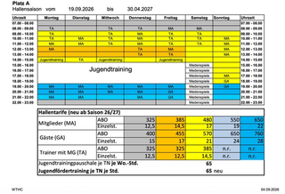 Aktuelle Hallenbelegung