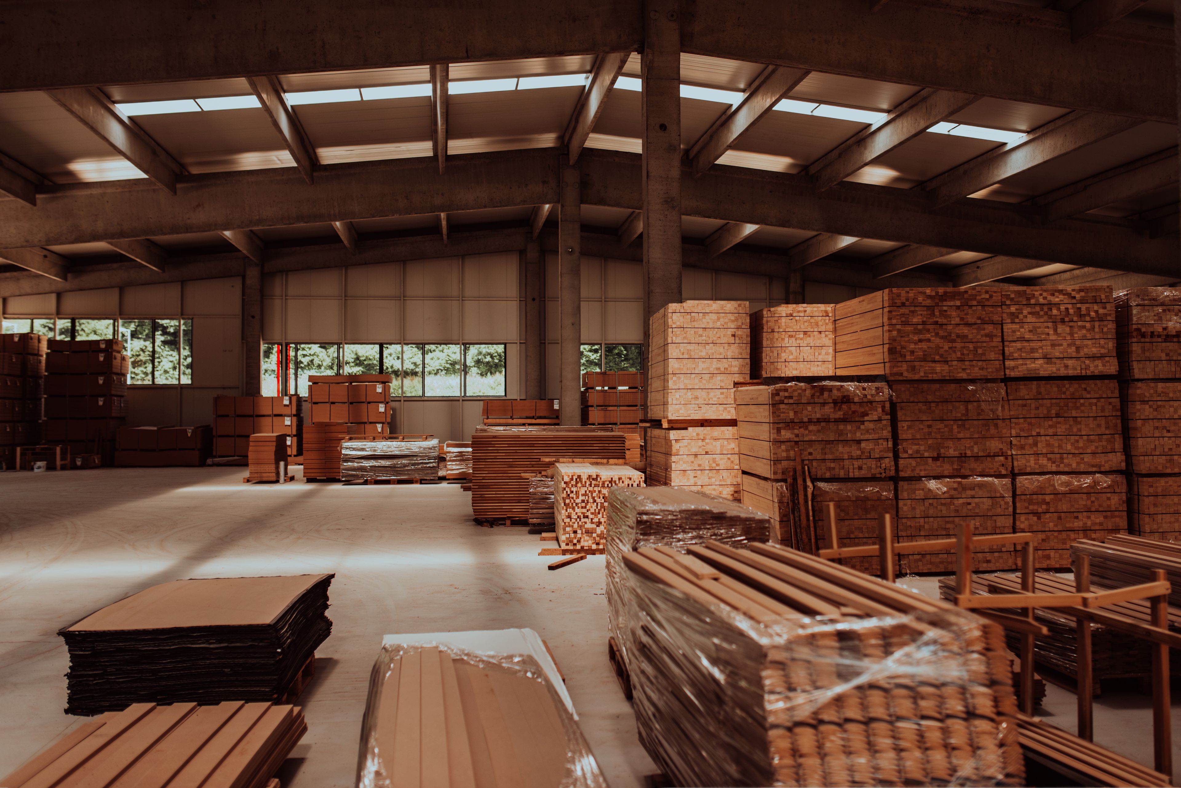 Warehouse of lumber