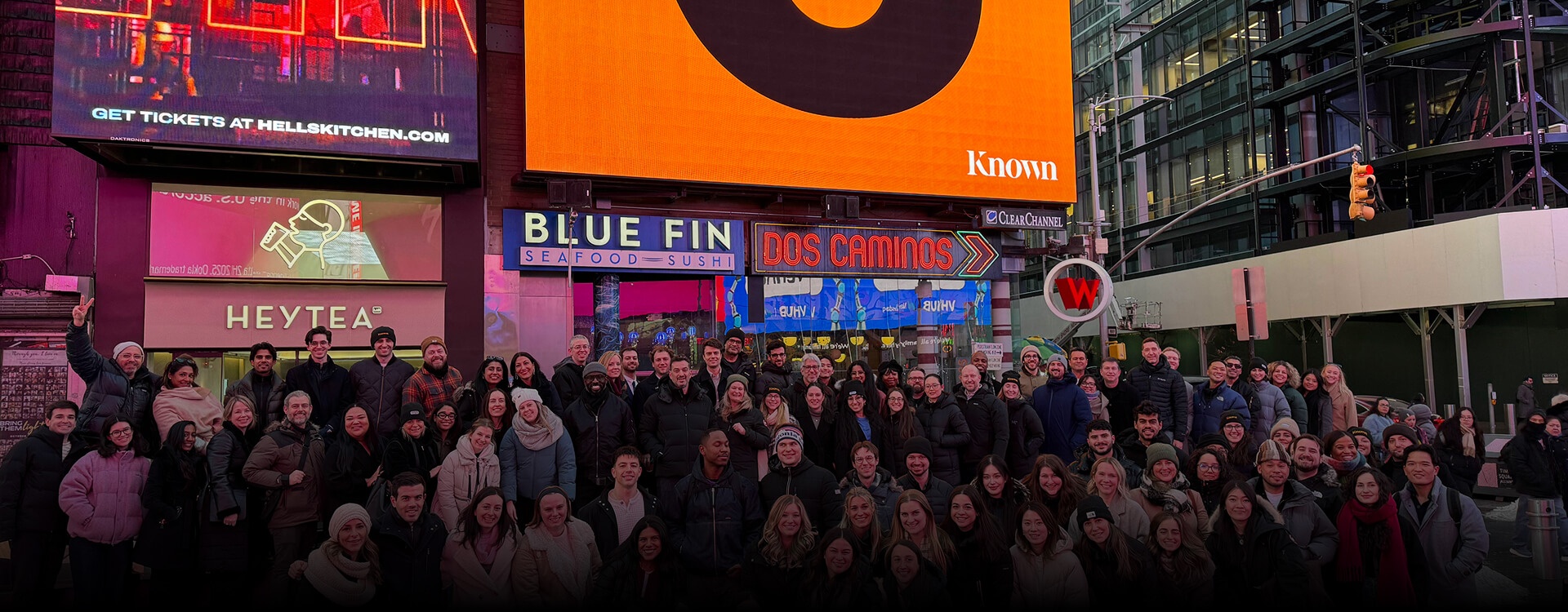 Group of photo employees in Times Square
