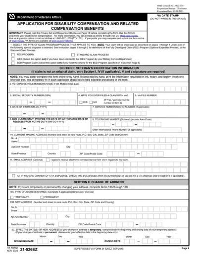 VA Form 21-526EZ
