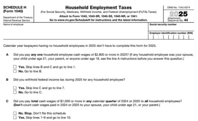 Schedule H (Form 1040)