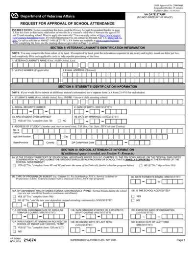 VA Form 21-674