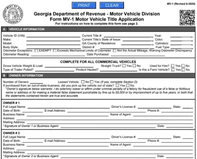 MV-1 Form