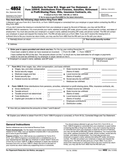 Form 4852