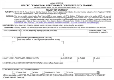 DA Form 1380