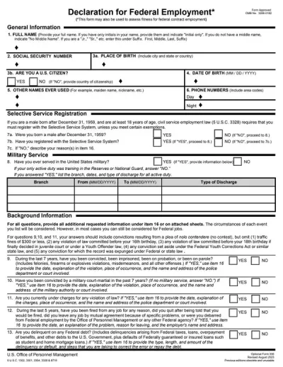 VA Form OF-306