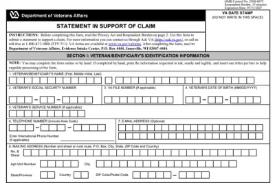 VA Form 21-4138