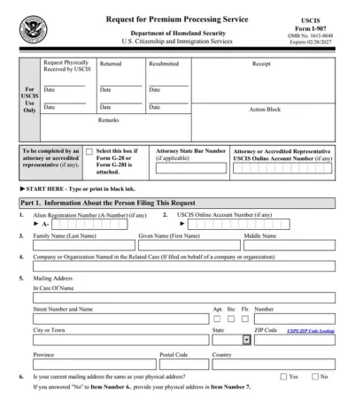 Form I-907