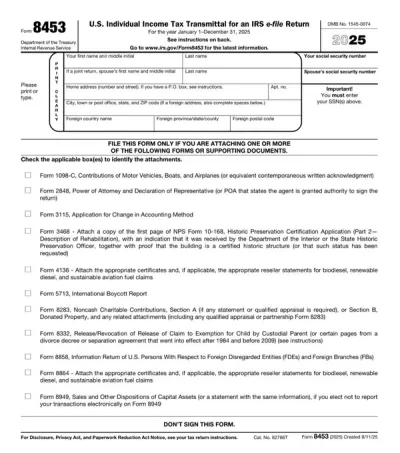 Form 8453