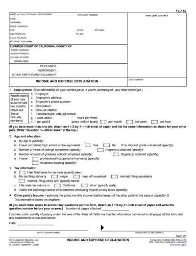 Form FL-150
