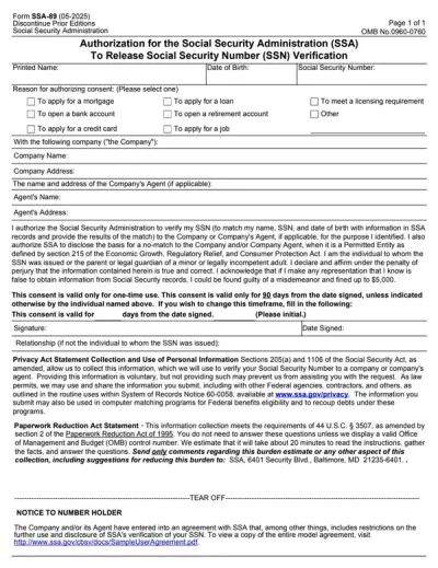 Form SSA-89