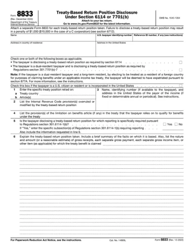Form 8833