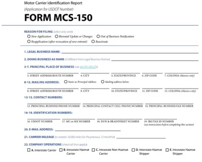 Form MCS-150