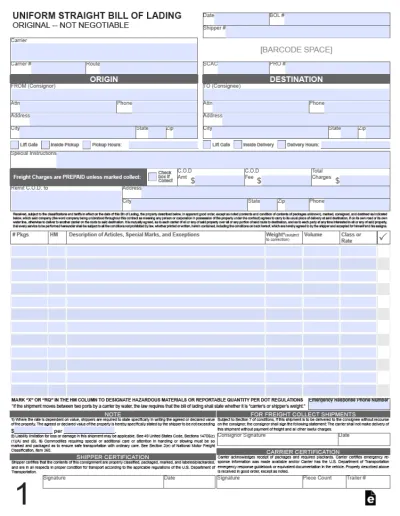 Bill of Lading