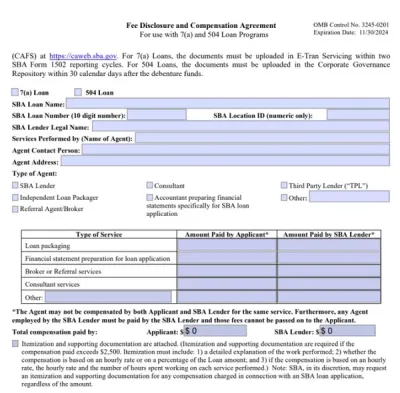 SBA Form 159