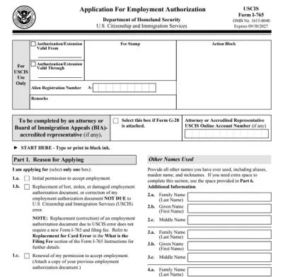 Form I-765