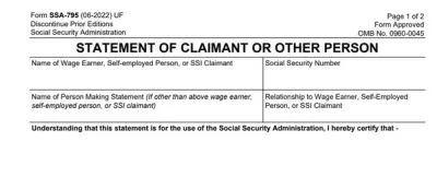Form SSA-795