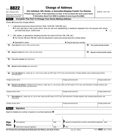 Form 8822