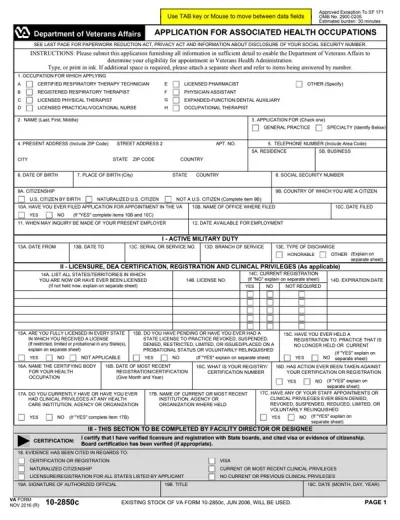 VA Form 10-2850c